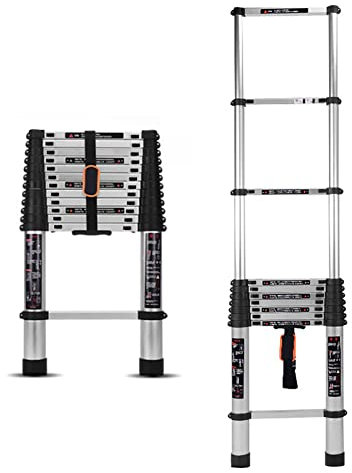 Aluminum Telescopic Ladder 16ft Extendable Folding Step Ladder for Indoor Outdoor Office Household Use