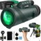 Black hole 10X42 HD Monocular Telescope High Power, Waterproof HD Pocket Monoculars Scope for Adults, Monocular with BAK4 Prism and FMC Lens for Bird Watching Hiking Camping, Green