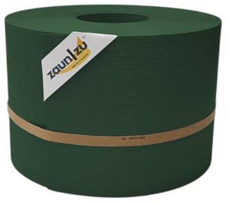 zaun|zu® Rille 50 Meter Rolle 19cm hoch | Sichtschutzstreifen PP für Doppelstabmatten UV-beständiger Sichtschutz | Zaunblende Made in Germany | Rillenstruktur Tannengrün 50m