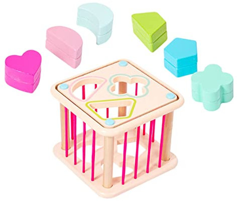 NAMOARLY Sensorisches Spielzeug Lustiger Holz Formsortierer Für Sensorisches Zur Der Motorischen Fähigkeiten Ideales Für Kleinkinder Und Babys Für Die Bauchlage Und Spieltrapez Spielzeug Kinder
