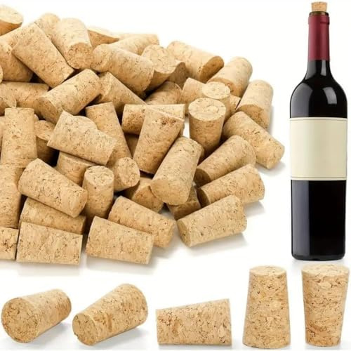 20 PCS Wine Corks, Wooden Tapered Cone Bottle Stopper, Wood Cork Plugs, Natural Soft Wood Replacement Corks for Wine, Beer, Liquor Bottles and Crafts(25x35mm)