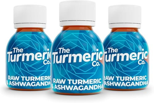 The Turmeric Co Ashwagandha (500mg) & 35g Fresh Turmeric - 28 High Strength, Health Energy Shots (28x60ml) Created by A Premier League Footballer