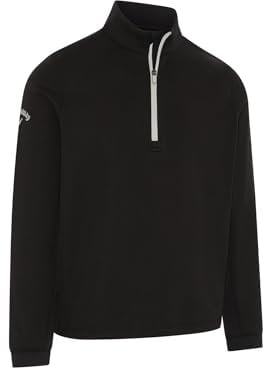 Callaway - Golf Tops for Men, Long Sleeve Hexagon Fleece Base Layer Sweater with Thermal Properties and Moisture Wicking Technology (Caviar Black)
