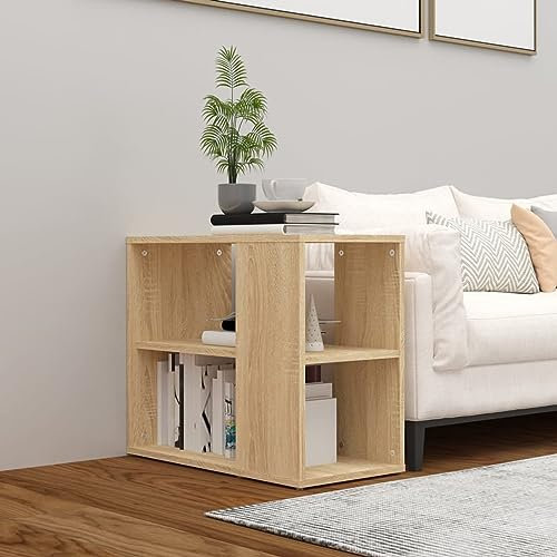 Xichuzi Beistelltisch, Tabletttisch, Blumenhocker, Nachttisch, Couchtisch, Wohnzimmer, Nightstand, Sonoma-Eiche 60x30x50 cm Spanplatte