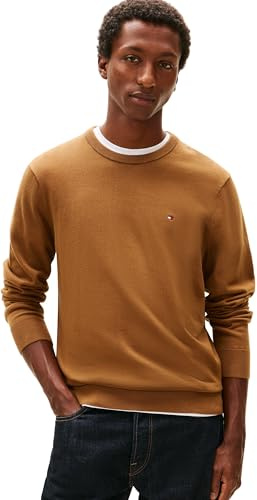 Tommy Hilfiger Essential Ssnl Cotton Crew Neck Mw0mw39999 Pullover, Braun (Highland Khaki), Größe XS für Herren, Braun (Highland Khaki), X-Small