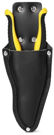 quipuda Lederetui für Gartenscheren, Echtes Leder Gartenschere Lederholster,Werkzeughalter Gürtelhalter für den Gürtel, Tasche für Zangen,Schere oder Gartenmesser Tasche (Gebogene)