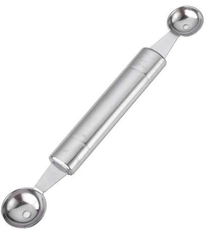 Double Sided Stainless Steel Melon Baller Ice Cream Scoop with Comfortable Handle Easy to Clean for Party Home Kitchen Professional Chefs and Home Cooks