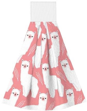 QGWDYYJQ Handtuch mit Alpaka-Lama-Druck, Korallensamt, Handtuch