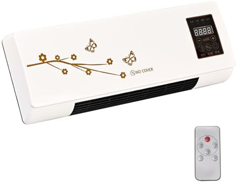 Climatiseur Murale, Unité de Climatisation Mobile, Minuteur 24H Silencieux avec Télécommande pour Appartement Maison Chambre Salle de Bains Saison Toute Année Intérieur