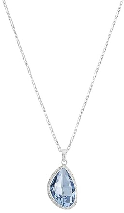 Amor Kette mit Anhänger 925 Sterling Silber Damen Halsschmuck, mit Zirkonia synth., 60 cm, Blau, Kommt in Schmuck Geschenk Box, 2018348
