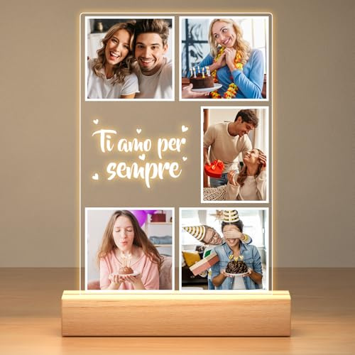 Lampada Personalizzata con Foto, Regalo Personalizzato per Donna e Uomo | Quadro Personalizzato con Foto, Regalo Donna Compleanno, Regali Personalizzati per Donna, Regalo Anniversario per Lui e Lei