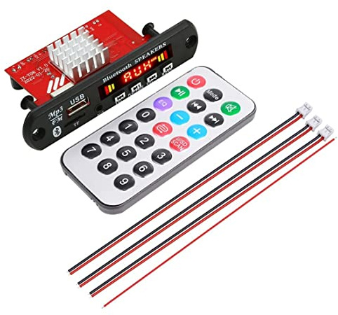 Cpolebev 2X60W Amplificatore Bluetooth 5.0 MP3 Scheda di Decodifica Vivavoce 12V Wireless Music Player Audio USB TF AUX Radio FM