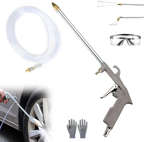 High Performance Compressed Air Gun, Druckluftpistole for 1/4 Inch Bsp Quick Coupling, Druckluftpistole mit Wasseranschluss, for Car Repairs, Workshop Cleaning (Grau)