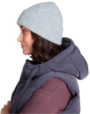 TOG24 Abby Unisex Knitted Beanie, Knit Woolly Rib Turn Up Warmth Wind | One Size,Light Blue Marl, Winter hat
