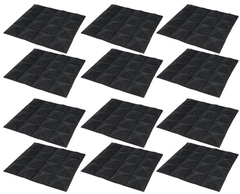 Sirxlevcy 12 pcs -Soundproofing Foam Sound Absorption Pyramid Studio Treatment Wall Panels