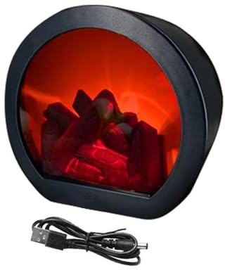 Fireplace Decorative Lanterns | USB Charging LED Fire Lamp - Battery Operated Decorative USB Charging Flameless Lantern for Indoor Outdoor Balconies Patio Living Rooms Camping Home Tabletop