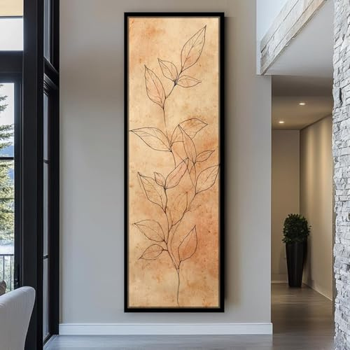 XBTYKPB Langes, vertikales Kunstdruck, hohes, schmales Leinwandbild für Esszimmer, Wohnzimmer oder Schlafzimmer, langes Poster-Kunstwerk (40 x 120 cm/rahmenlos)