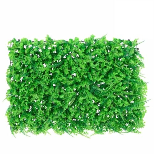 Runheo Foglie di felce artificiali, 24 pezzi, verde, 40 x 60 cm, recinzione da giardino in PE, decorazione per terrazze, balconi, esterni, protezione dagli sguardi indiscreti, effetto naturale e
