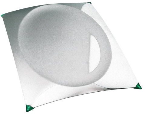 Alessi PS01 Voilà Voilà Vassoio Rettangolare, in Acciaio Lucido, con Piedini in PA, Verde