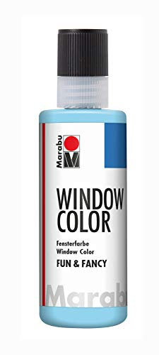 Marabu 04060004291 - Window Color fun & fancy, arktis 80 ml, Fensterfarbe auf Wasserbasis, ablösbar auf glatten Flächen wie Glas, Spiegel, Fliesen und Folie