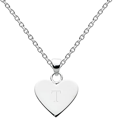 Dew Sterling Silver Heart Initial Necklace