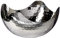 Elegance Hammered 8-Inch Stainless Steel Wave Serving Bowl, Silver, 8 x 8 x 4