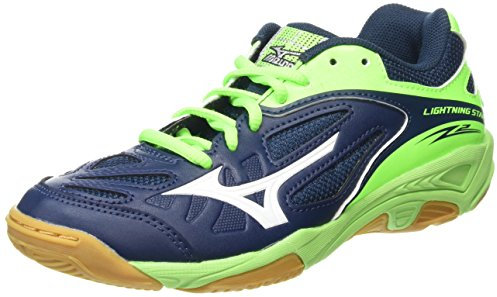 Mizuno Jungen Lightning Star Z2 Jr Hallenschuhe, Blau (Dressblue/White/Greengecko), 34 EU