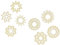 Knorr Prandell Holzornamentbox, Motiv: Runde Ornamente, Sterne - Hängende Holzornamente, 45 Stück, Gold, Sterne, Weihnachtsschmuck