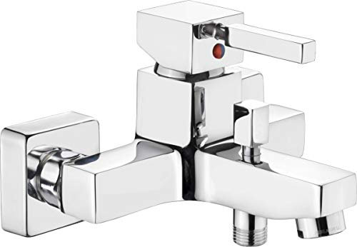 Cornat Bade-Einhebelarmatur Lucera - Hochwertiger Messingkörper - verchromt - 1/2 Zoll Brauseabgang / Einhebelmischer zur Wandmontage / Wannenbatterie / Badewannen-Armatur / LUCN2