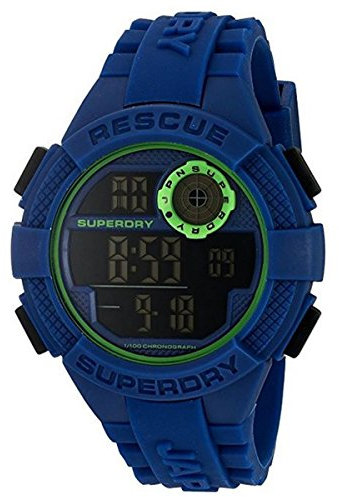 Superdry Herren Digital Quarz Uhr mit Silikon Armband SYG193U