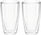 montana :enjoy Becher, doppelwandig, 2-er Set, 330ml, Höhe 13cm, spülmaschinengeeignet, Klarglas, 057226