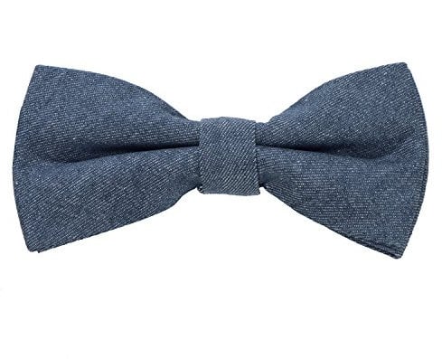 DonDon papillon in jeans design cotone da uomo già legato e infinitamente regolabile blu