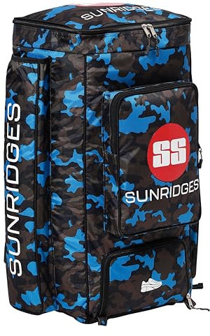 S S Camo Duffle Cricket kit Bag | Colour: Blue | Size: Large | Light Weight with Attractive Design | Weather-Resistant | Spacious Storage | Comfort | Stylish and Sporty | Shoulder Straps