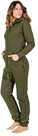 Moniz Damen Jumpsuit, Onesie, Overall (L, Dunkelgrün)