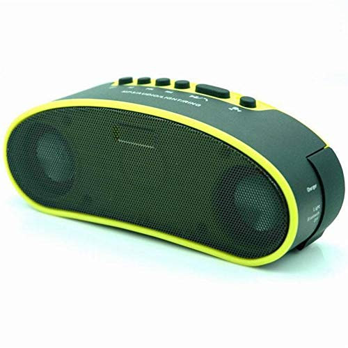 Bike Bluetooth Speaker Outdoor Bicycle Audio With Led Light Lamp IPX4 Waterproof Support FM TF Card for Outdoor and Bicycle Sport (color : Yellow)