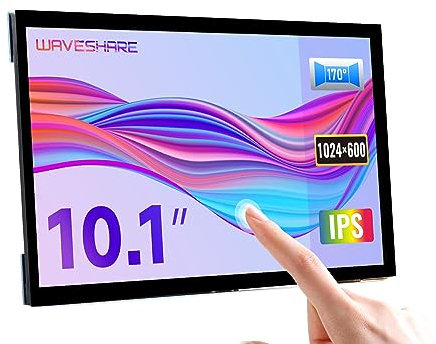 Waveshare 10.1inch Capacitive Touch Screen LCD (E), 1024×600 Resolution HDMI IPS Fully Laminated Screen Support 10-Points Touch for Raspberry Pi, Jetson Nano, and PC