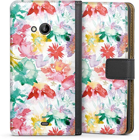 DeinDesign Étui Compatible avec Microsoft Lumia 535 Étui Folio Étui magnétique Printemps Aquarelle Fleurs