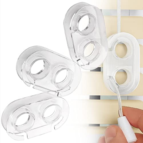 IMPRESA [4 Pack Blind Cord Holder - Blind Cord Wind Up for Household Safety - Clear Window Blind String Holder Matches Decor – No Tools Required - Durable Plastic Blinds Cord Holder