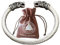 BBYOUTH Nordische Fenrir Wolfsköpfe Wikinger Torque Armband Edelstahl Twisted Cuff Armreif Schmuck für Männer Frauen mit Valknut Leder Geldbörse,Silver 1 pc