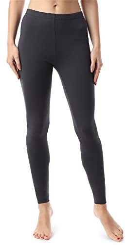 Bellivalini Damen Lange Leggings aus Bio-Baumwolle BLV50-183 (Graphite, XL)