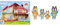 Bluey Familienhaus-Spielset inklusive 6 cm Figur - offizieller Sammelartikel & and Family: Bingo, Bandit and Chilli 4 Figure Pack Articulated Character Action Figures