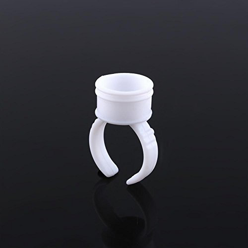 Lash Glue Holder, 100pcs Disposable Glue Ring Pallet Holder for Volume Lashes Fan Lash Eyelash Extension, Artificial Eyelash Adhesive Pigment Holders
