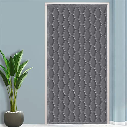 LIVEINU Wärmeschutzvorhang Thermo Türvorhang Wärmeisolierend Panel-Isolierung Thermovorhang Wasserdicht Winddicht Klimaanlage Verdunklungsvorhänge 100x210cm Grau One-Panel