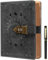 ZXHQ Lock Diary with Pen, A5 Ruled 240 Pages PU Leather Journal with Lock, Refillable Hardcover journals for Writing Personal Planner Organizer for Men and Women, Size A5(8.5 × 5.9 Inch) Dark Grey