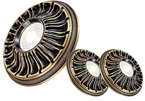 FAZRPIP 3-teiliges LED-Downlight, Schallwandverkleidung komplett aus Kupfer, ultradünne runde Flächenleuchte, Schnittgröße: 75–110 mm, Deckeneinbauleuchte mit Augapfel-Nachrüstung