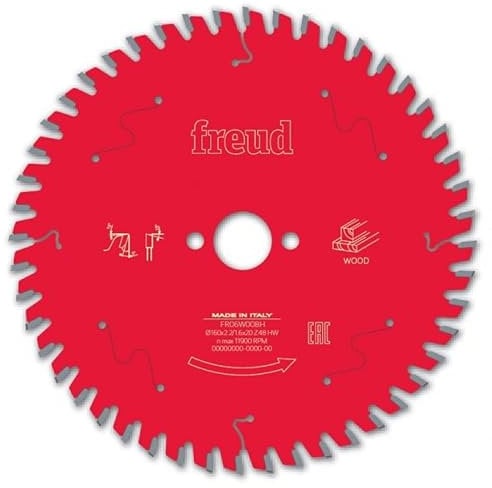Lame pour scie circulaire portative FREUD - Ø165 2,4/1,6 AL20 Z48 BA 5° - F03FS09690 -FR07W005H