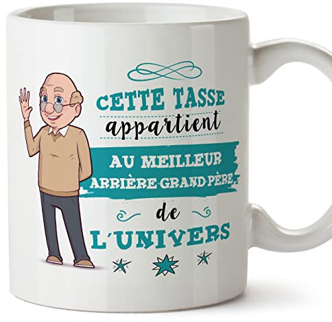 Mugffins Tasses pour ARRIÈRE-GRAND-PÈRE - En Français - Cadeau original pour ARRIÈRE-GRAND-PÈRE - Meilleure Famille de l'univers - 11 oz / 330 ml