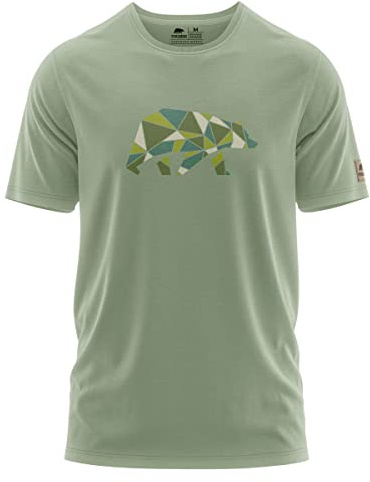 FORSBERG Espenson T-Shirt mit stylischem Bär Brustlogo Rundhals für Herren, Farbe:pastellgrün/grün, Größe:M