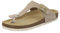 AFS-Schuhe 2107, modische Zehentrenner Damen Sandale aus Leder, Bequeme Pantoletten mit Fussbett Made in Germany (39 EU, Sand Nubuk)