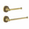 Lucyound Antique Gold Towel and Toilet Roll Holder Set Wall Mounted, Vintage Decor Bathroom Accessories Set, Brass Petal-Relief Serie